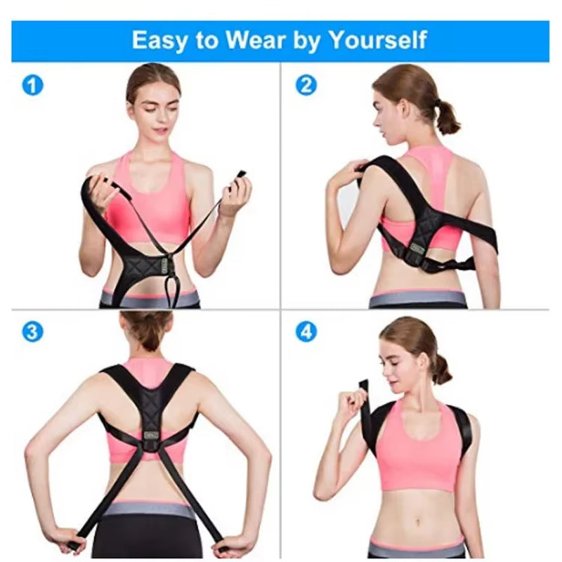 Adjustable Posture Corrector Back Brace Comfortable Posture Trainer for Spinal Alignment & Posture Support Humpback Straightener