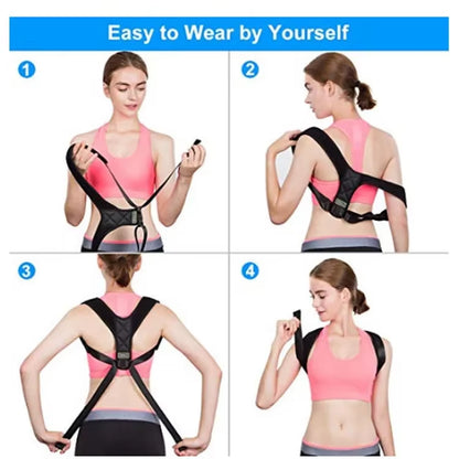 Adjustable Posture Corrector Back Brace Comfortable Posture Trainer for Spinal Alignment & Posture Support Humpback Straightener